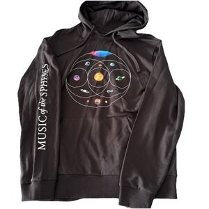 Coldplay Music of the spheres tour Hoodie Size XXL black pullover cotton